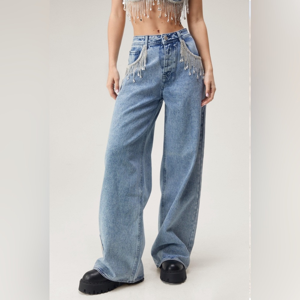 Premium Diamante Trim Jeans